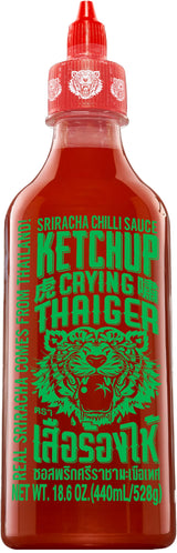 Crying Thaiger Sriracha Ketchup Chili Sauce in Squeeze Bottle 18.6 Ounce, Vegan, Gluten Free, Non-GMO, from Thailand (Pack of 1)