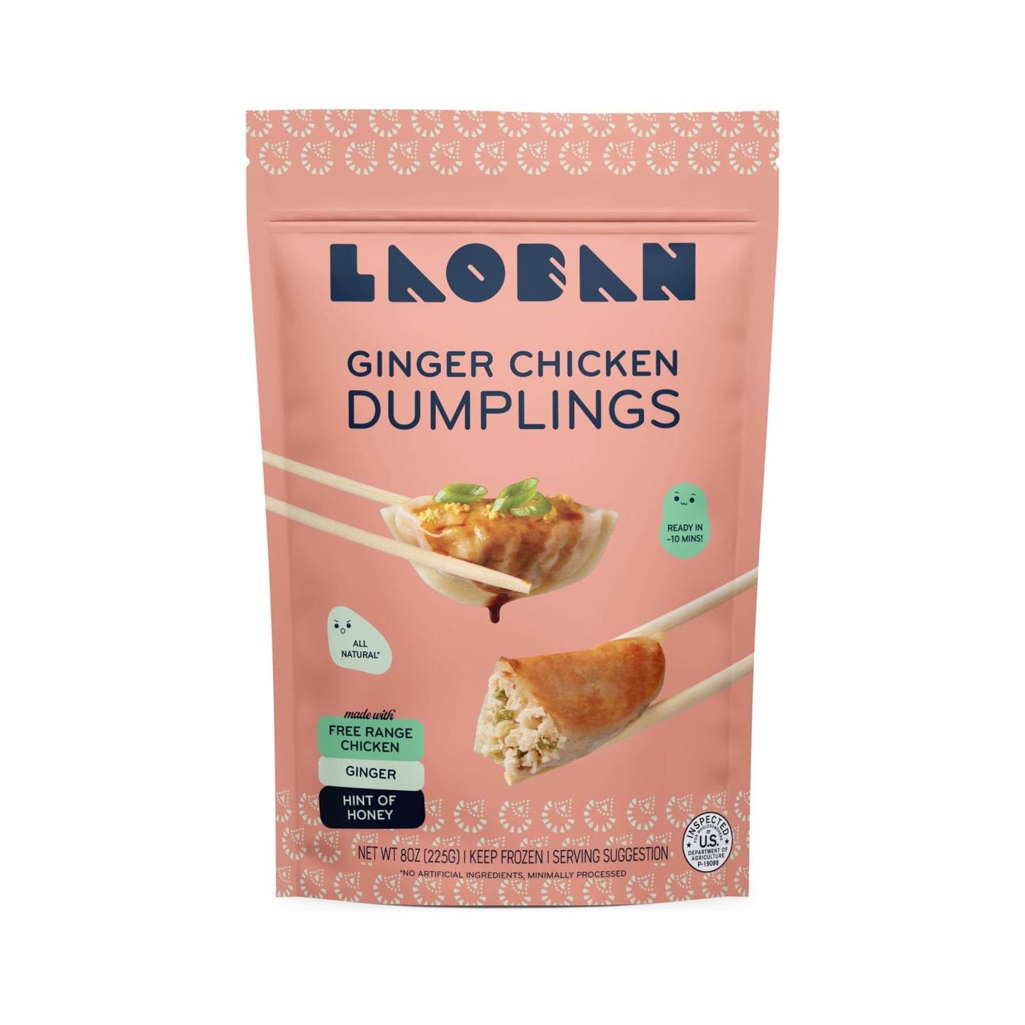 Laoban Dumplings?Ginger Chicken Frozen Dumplings?Free-Range Chicken, Scallions, Ginger, Garlic?Made From Scratch with Best Ingredients?Frozen Meals