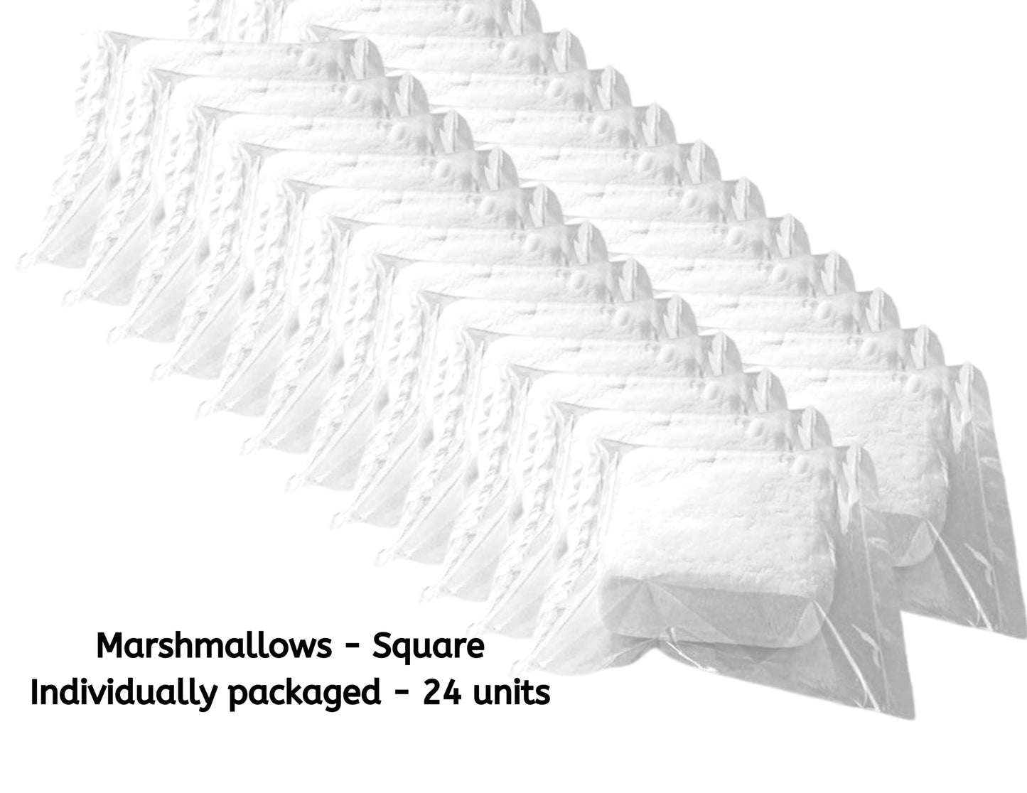 Individually Wrapped Marshmallows | Square shape | 24 units | Great for gatherings, camping, fire pits, birthday parties, corporate outings | Smores