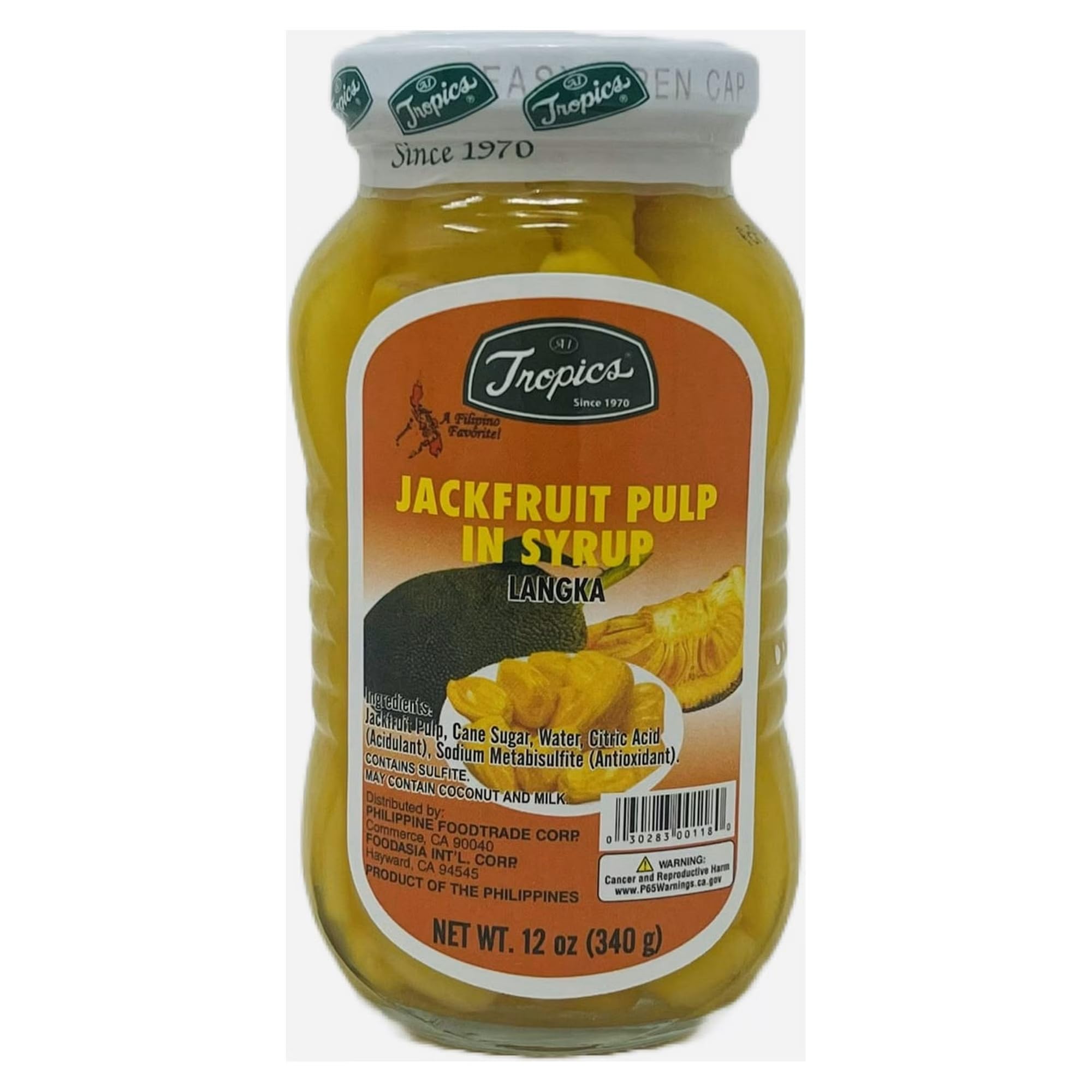 Tropics Jackfruit Pulp in Syrup, Langka, 12 oz (340 g)