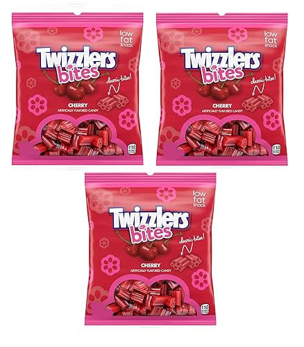 Twizzlers Cherry Bites - Pack of 3 - Delicious Timeless Classic Treats - Perfect for Sharing or Snacking on the go - Stock the Pantry Today