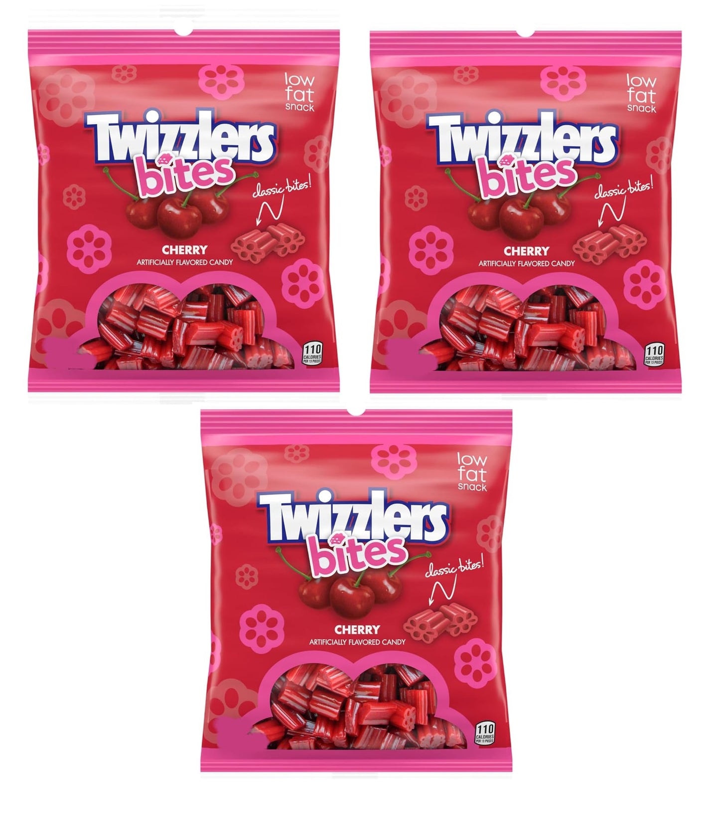 Twizzlers Cherry Bites - Pack of 3 - Delicious Timeless Classic Treats - Perfect for Sharing or Snacking on the go - Stock the Pantry Today