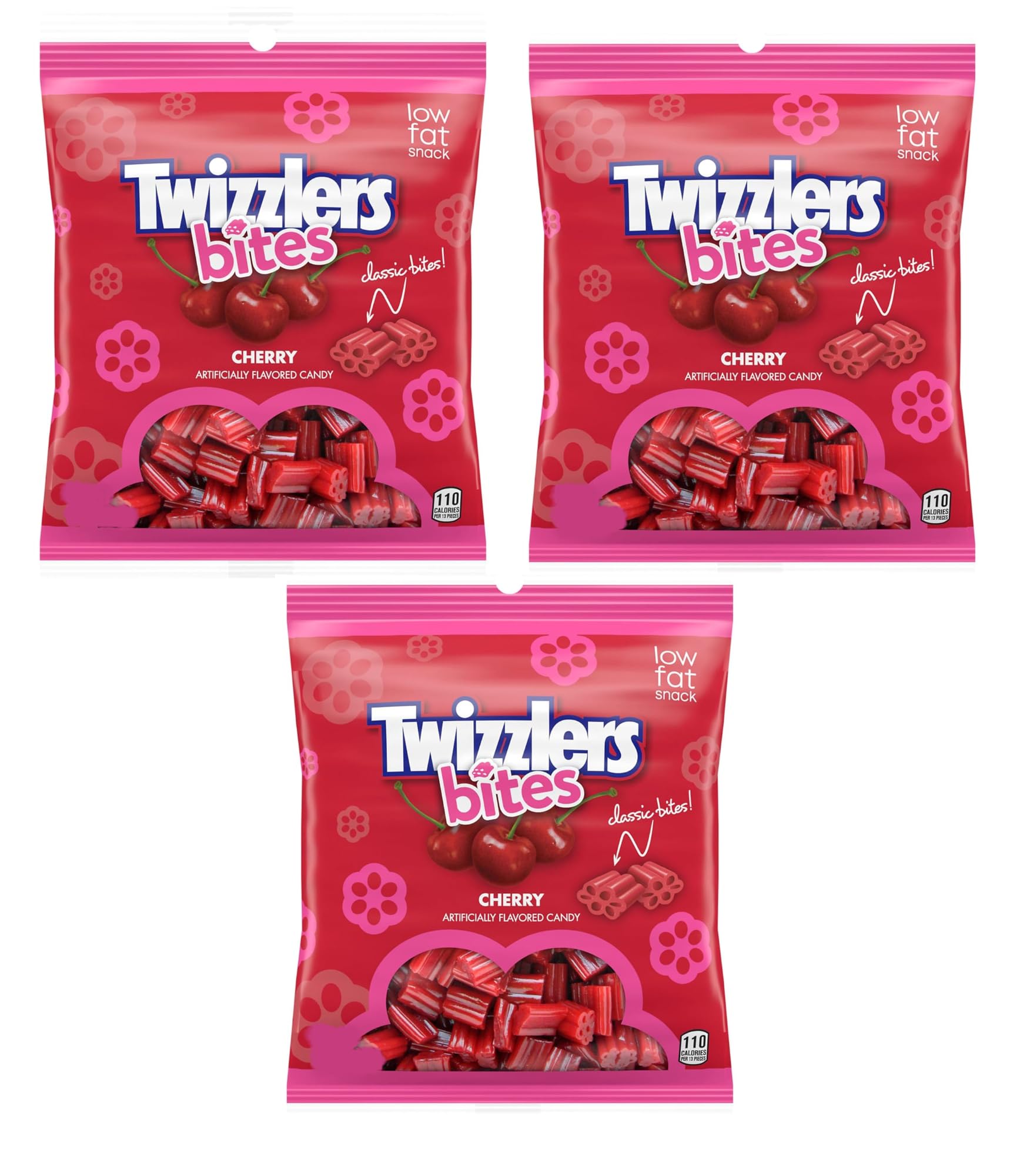 Twizzlers Cherry Bites - Pack of 3 - Delicious Timeless Classic Treats - Perfect for Sharing or Snacking on the go - Stock the Pantry Today