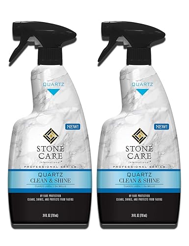 Stone Care International Quartz Cleaner and Polish - 24 Ounce (2 Pack) - Clean & Shine Your Quartz Countertops Islands and Stone Surfaces with UV