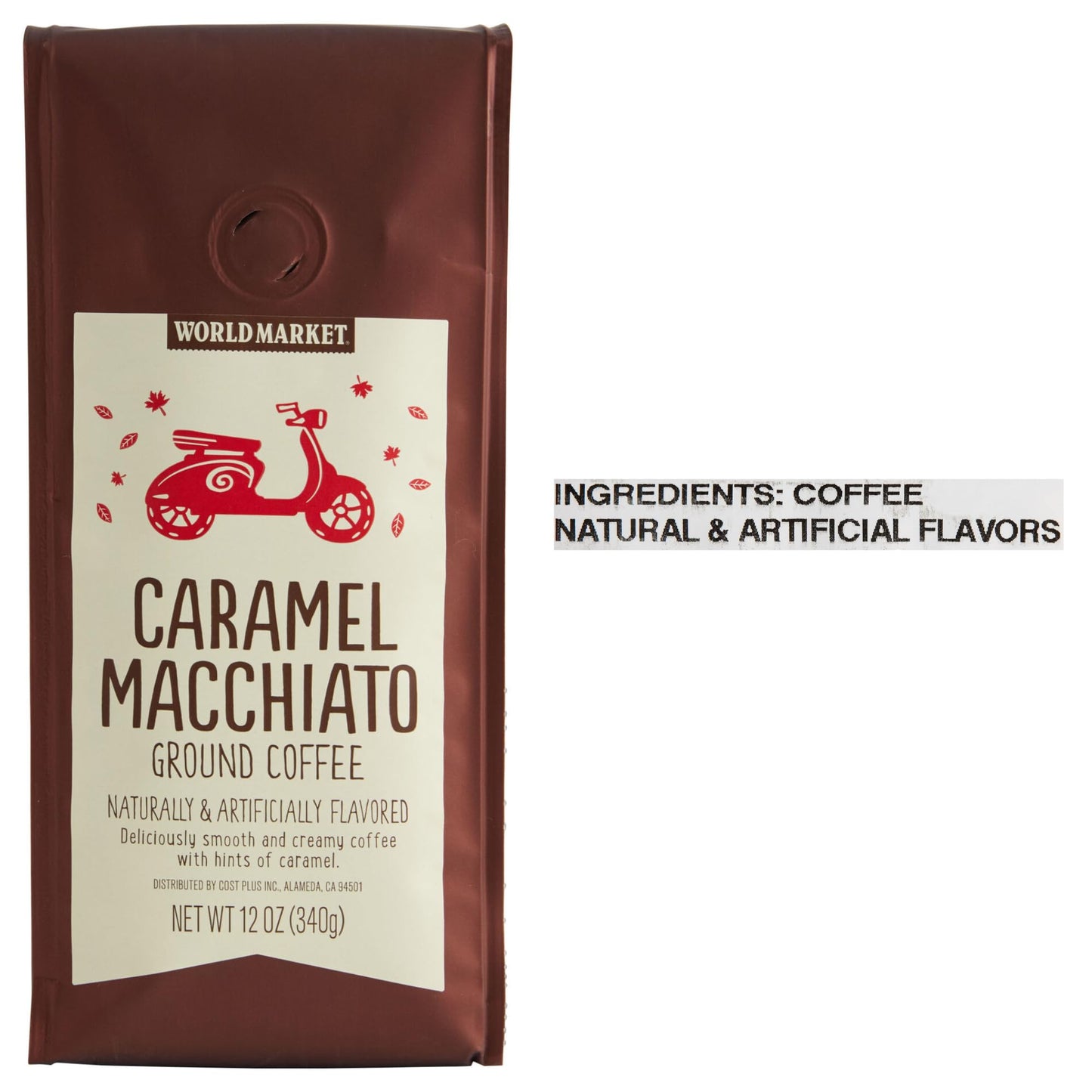 World Market Limited Edition Naturally Flavored Ground Coffee 12oz, 1 Pack (Caramel Macchiato)