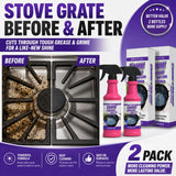 Clussbin Fast-Acting Heavy-Duty Grill Degreaser Spray, 2Pcs BBQ Heavy Duty Degreaser Grill Cleaner Spray, Grills Cleaner Spray For Outdoor Grills