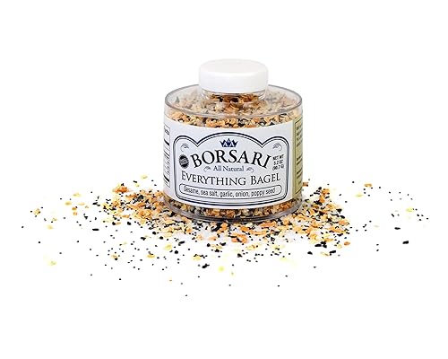 Borsari Everything Bagel Seasoning - Gourmet Bagel Seasoning With Sea Salt and Poppy Seeds - Gluten Free and Keto Friendly Spice for Cooking