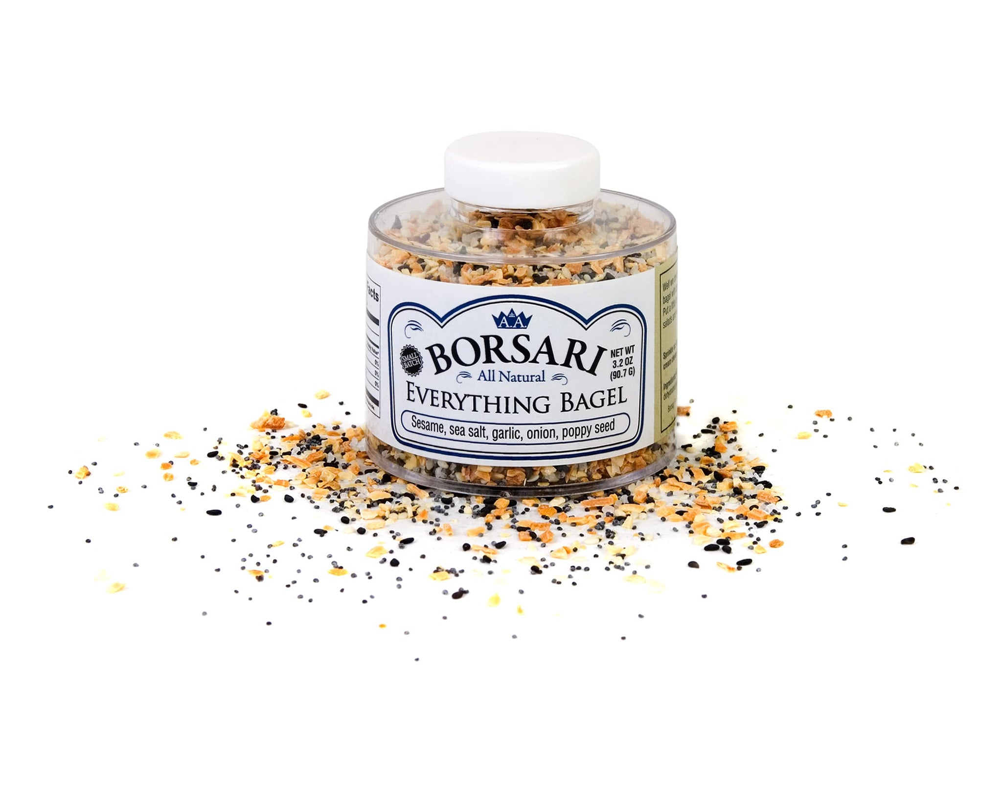 Borsari Everything Bagel Seasoning - Gourmet Bagel Seasoning With Sea Salt and Poppy Seeds - Gluten Free and Keto Friendly Spice for Cooking