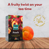 Dilmah Peach Flavored Black Tea - 20 Tea Bags - Sri Lanka Ceylon Dilmah Peach Tea Real Tea (1 Pack)