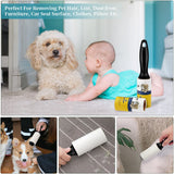 WulaWindy Lint Roller Pet Hair Remover - Extra Sticky Lint Remover Rollers for Clothes Sofa Carpet Pet Hair Dirt Removal - 8 Pack Refills