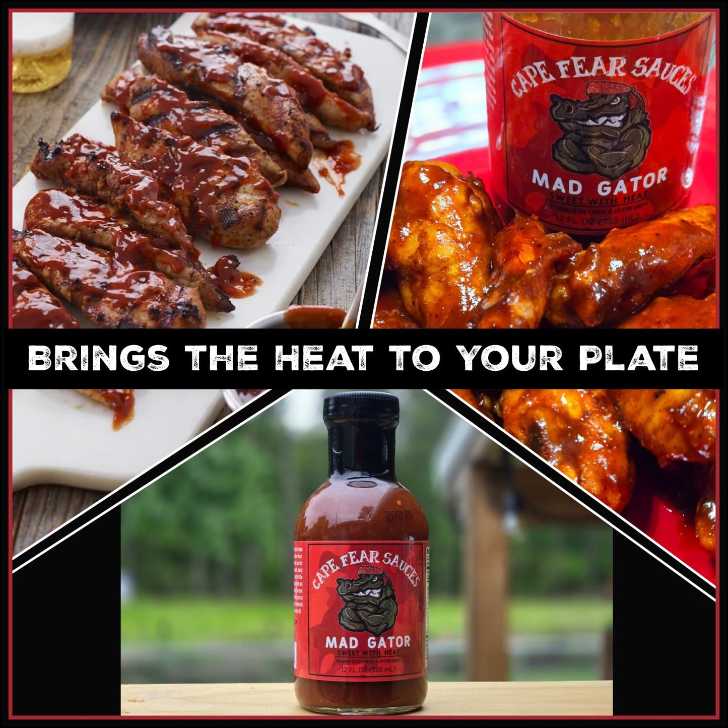 Cape Fear Sauces Mad Gator Perfect Hot BBQ Sauce for Grilling and Barbecue Lovers, Ideal for Meats, Burgers, Chicken, and Ribs, Bold Flavorful BBQ