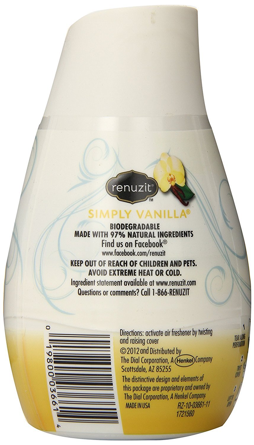 Renuzit Scent Swirls Air Freshener, Vanilla, Apricot Blossom & Almond, Solid, 7oz(Case of 12)