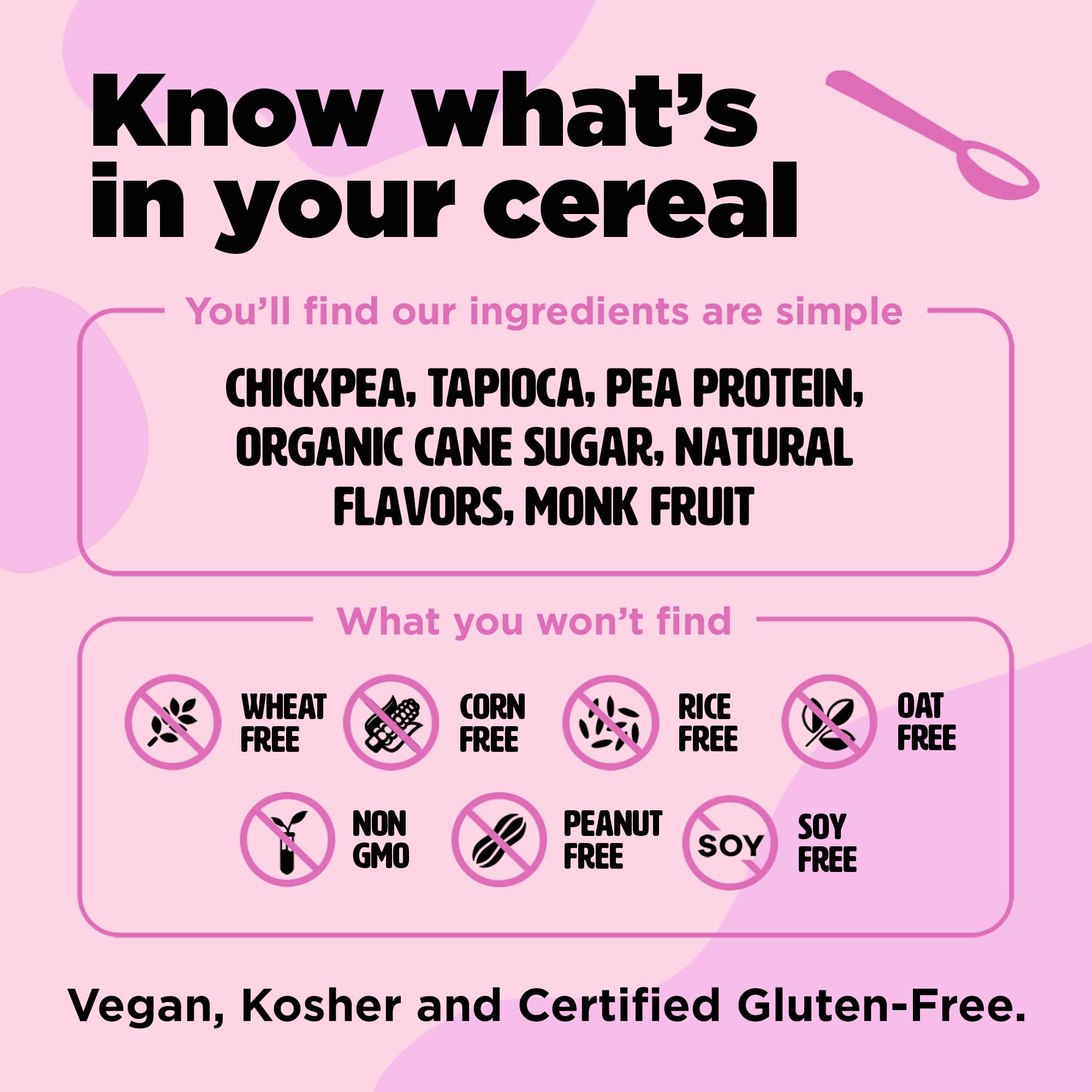 Three Wishes Grain-Free Protein Breakfast Cereal - 8g Protein and 3g Fiber - Healthy, Low-Sugar Breakfast Cereal, Gluten Free, Vegan-Friendly, Non-GMO