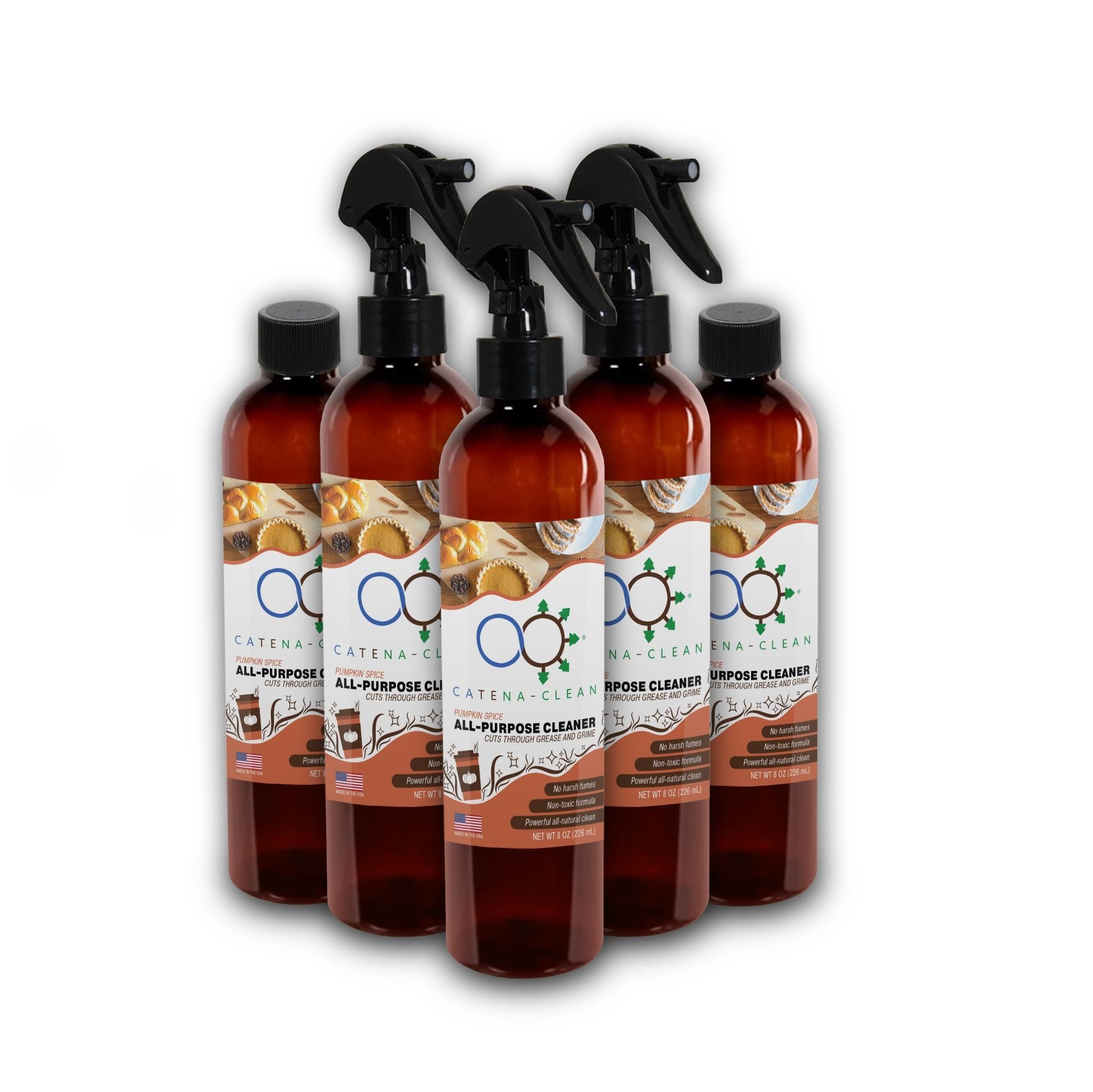 Natural Pumpkin Spice Bathroom Cleaner (Pack of 6, 8 fl. oz each, 48 fl. oz total) - Fast Acting, All Purpose Spray for Toilet, Shower, Tile, & Sink