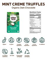 Alter Eco | Mint Créme Truffles | 58% Pure Dark Cocoa, Fair Trade, Organic, Non-GMO, Gluten Free Dark Chocolate Truffles | 10 Truffles