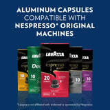 Lavazza Espresso Variety Pack of Aluminum Capsules Compatible with Nespresso* Original Machines, Contains Light, Medium, and Dark Espresso Roast (60