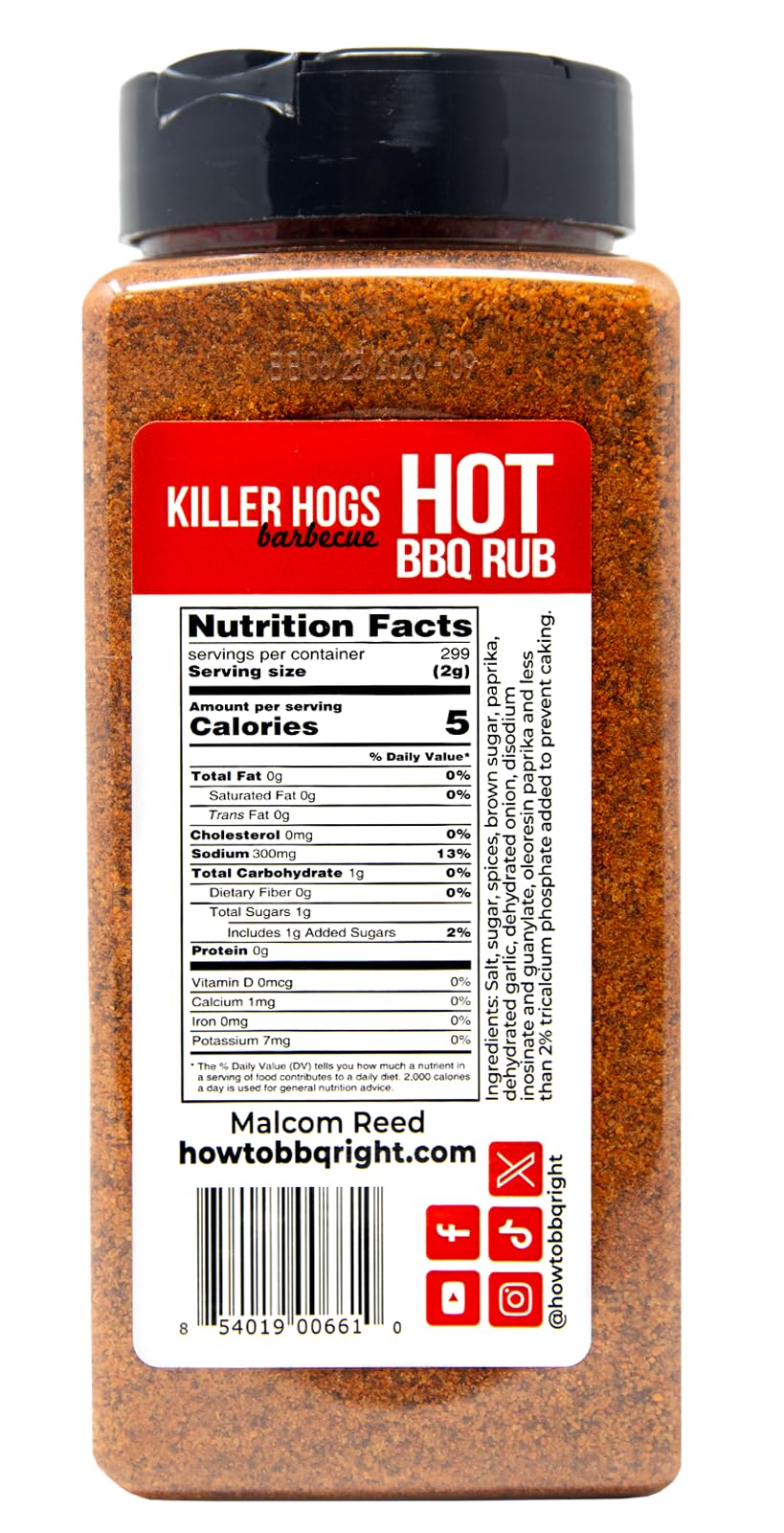 Killer Hogs HOT BBQ Rub | Championship Grill Seasoning for Beef, Steak, Burgers, Pork, and Chicken | 19.8 oz