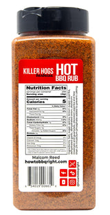 Killer Hogs HOT BBQ Rub | Championship Grill Seasoning for Beef, Steak, Burgers, Pork, and Chicken | 19.8 oz