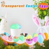 Barblog 12 Pcs 5 Inch/ 6 Inch/ 8 Inch Plastic Easter Eggs Fillable Assorted Macarons Eggs Large Empty Egg for Easter Filling Treats, Gift Baskets or