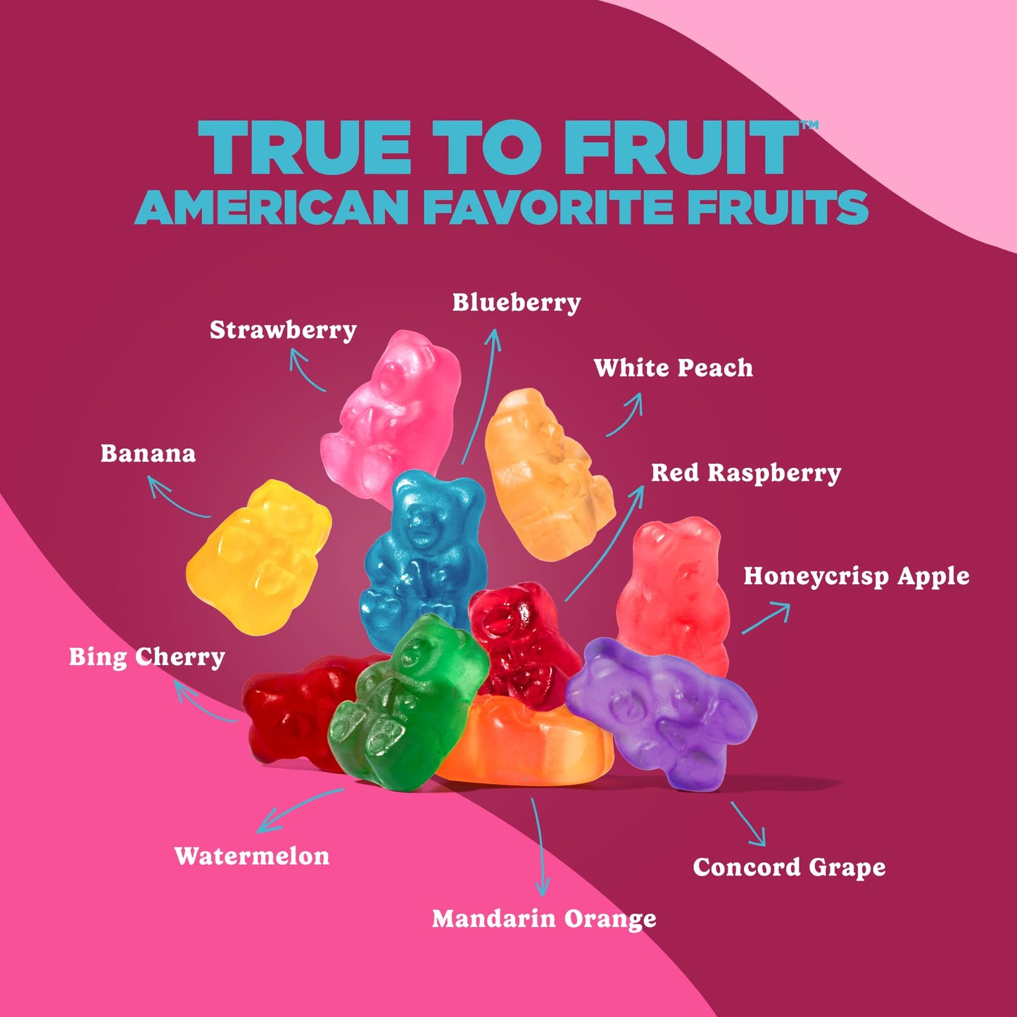 Albanese World's Best True to Fruit American Favorite Fruits Gummies | 25oz Bag of Candy | 10 Natural Flavors and Colors, Soft Gummy Bears | Tastes