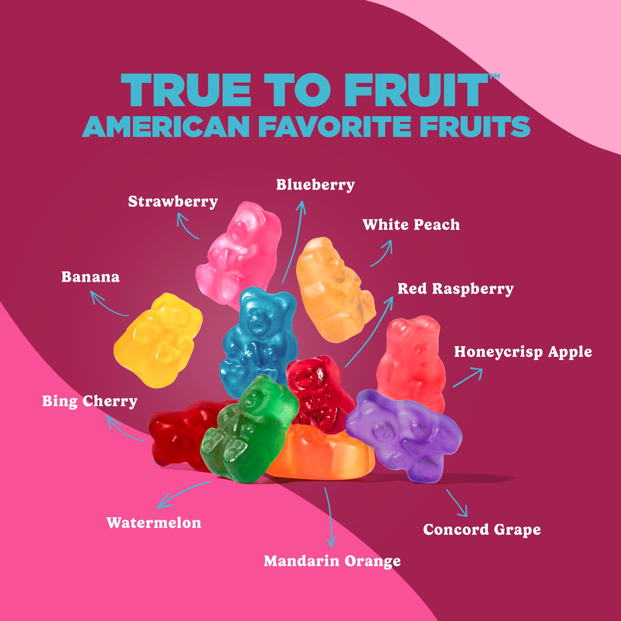 Albanese World's Best True to Fruit American Favorite Fruits Gummies | 25oz Bag of Candy | 10 Natural Flavors and Colors, Soft Gummy Bears | Tastes