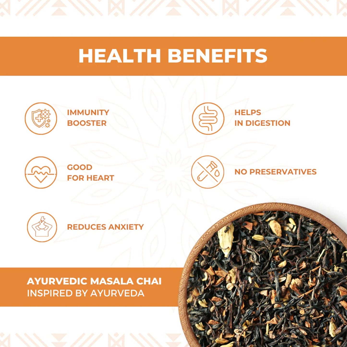 Nutty Yogi Ayurvedic Masala Chai | 100g | Tea with Herbs I Unique Recipe I 100% Natural & Organic l Immunity Booster l Try with Digestive Biscuits or