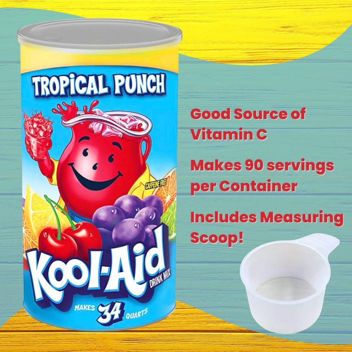 Global Basics Kool Aid Tropical Punch Flavored Powdered Drink Mix | Pack of 2 | 82.5 oz Per Canister - 165 oz TOTAL | Includes A Global Basics