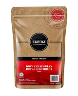 Zavida Coffee 100% Colombian Whole Bean 907 Grams 2 Pounds 1 Bag
