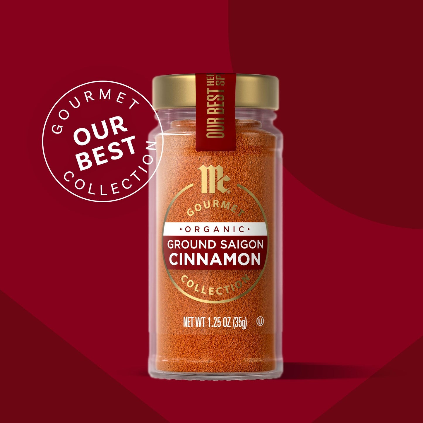 McCormick Gourmet Collection Saigon Cinnamon, Ground, Organic, Non GMO, Our Best Herbs & Spices, Sweet Flavor, Spicy Aroma, Elevate French Toast