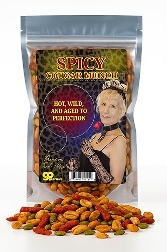 Spicy Cougar Munch Trail Mix - Funny Hot Granny Design - Edible Gifts for Men - Spicy Mix, Made in the USA