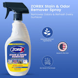 ZORBX Extra-Strength Stain & Odor Remover Spray 24 oz - Unpleasant Odor Control and Unwanted Stain Remover Spray for Furniture, Mattress, Couch & All
