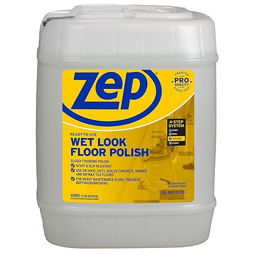 Zep Zuwlff5g Wet Look Floor Finish, 5-Gals. Floor Cleaner, Stripper & Polish