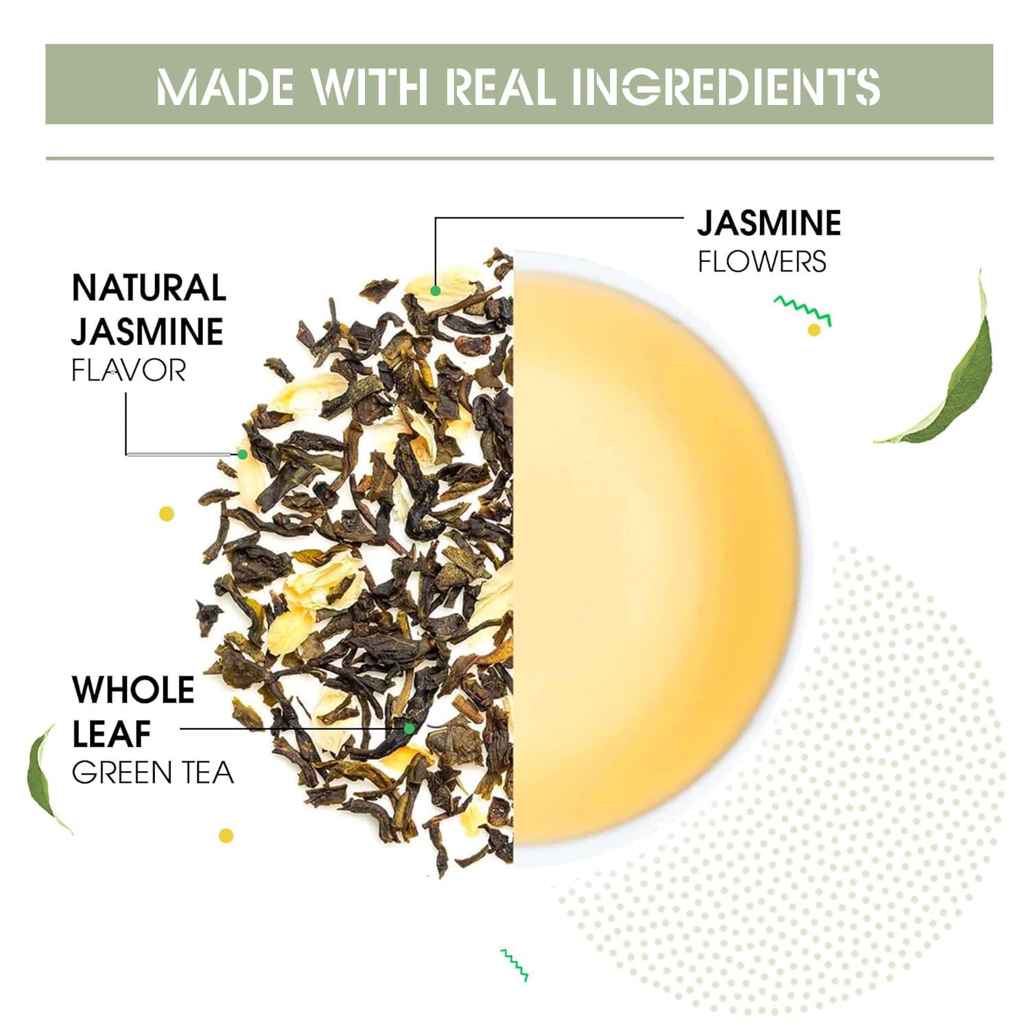 Teabox Premium Darjeeling Green Tea With Jasmine Flowers| 100% Whole Leaf & 0% Bitterness | Green Tea From The Himalayas | 50 Tea Bags (Low Caffeine)