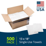TIDI Single-Use Towel, White, 13" x 18" (Pack of 500) - Waffle Embossed - 3-Ply Tissue - Multi-Purpose Towels & Wipes - Dental, Tattoo & Medical