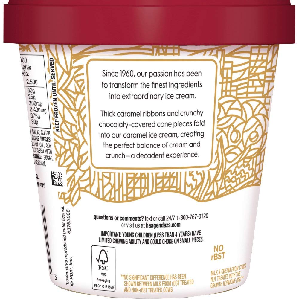 Haagen-Dazs Ice Cream, Caramel Cone, 14 oz (Frozen)