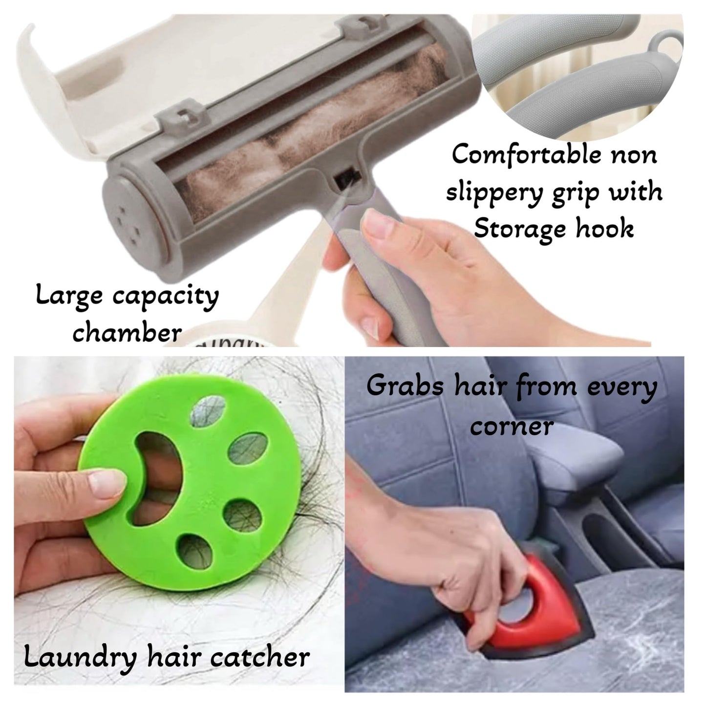 Albab Pet Hair Remover - Reusable Lint Roller - for Couch, Furniture, Clothes, Carpet, Bedding -Cat and Dog Hair -New Self-Cleaning Fur Removal Tool