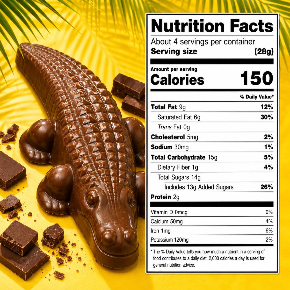 Milk Chocolate Alligator Candy Florida Souvenir Novelty Gift 4 Oz (pack 2)