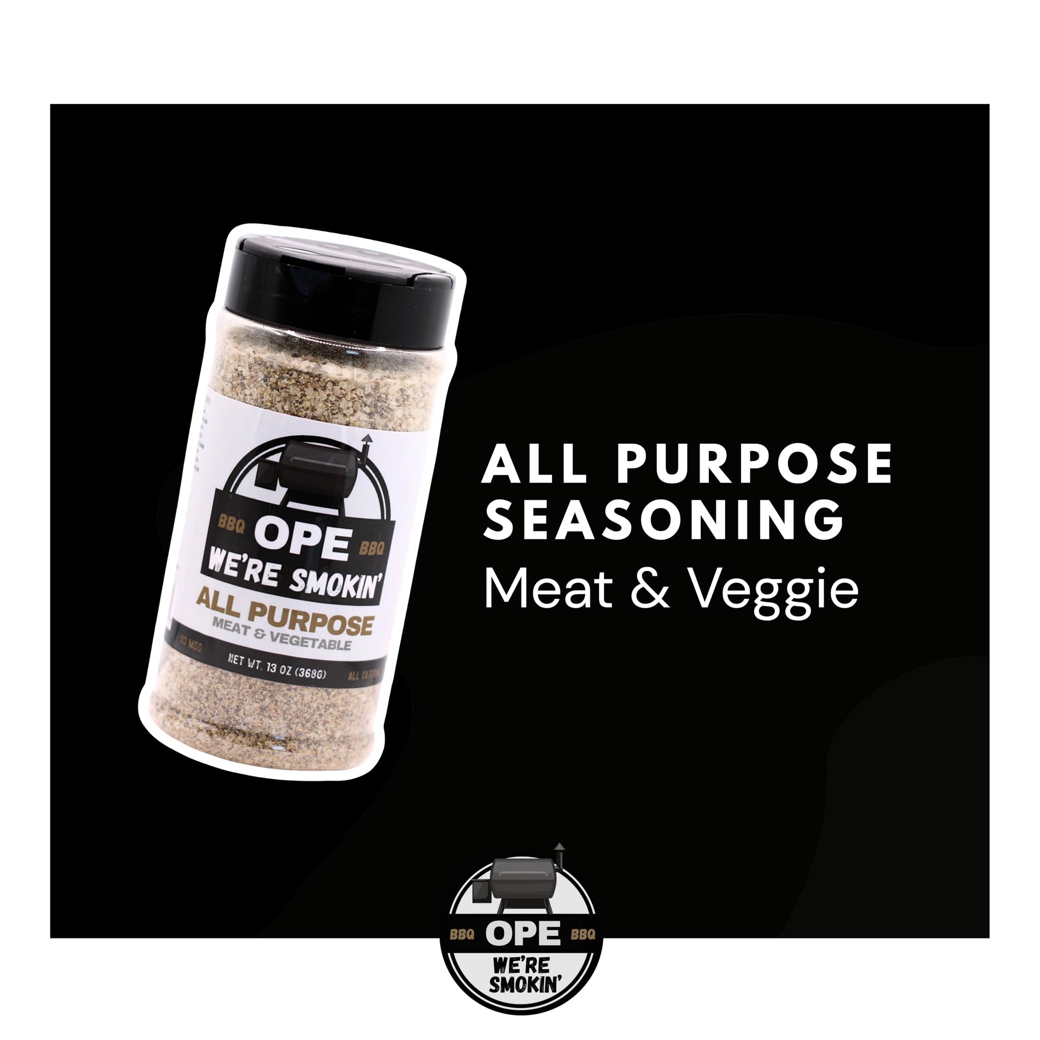 All Purpose BBQ Seasoning (13 oz) - BBQ Rub for Beef, Pork, Chicken & Veggies - No MSG, Gluten Free, All Natural - Savory Blend for Grilling, Smoking