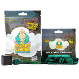 Chubbs Scrubb Magnetic Glass Cleaner with 40-Pack Replacement Scrubb Pads Bundle - Mini Magnetic Scrubber Kit That Removes Tough, Built-Up Stains From