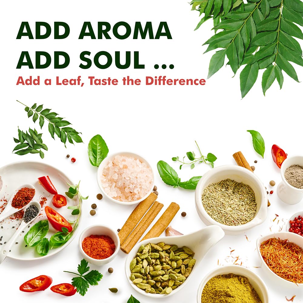 Hebhac Herbs Dried Curry Leaves 0.88 oz (25 g), Aromatic & Fresh - Perfect for Tea, Cooking, Curries & Spices - 100% Natural, Gluten Free, Vegan