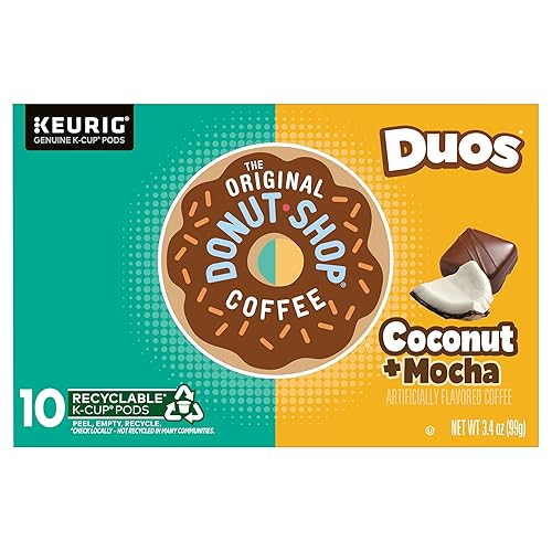 Donut Shop Coffee, Coffee Kcup Coconut Mocha 10 Count, 3.4 Ounce