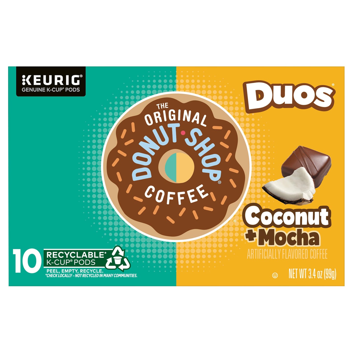 Donut Shop Coffee, Coffee Kcup Coconut Mocha 10 Count, 3.4 Ounce