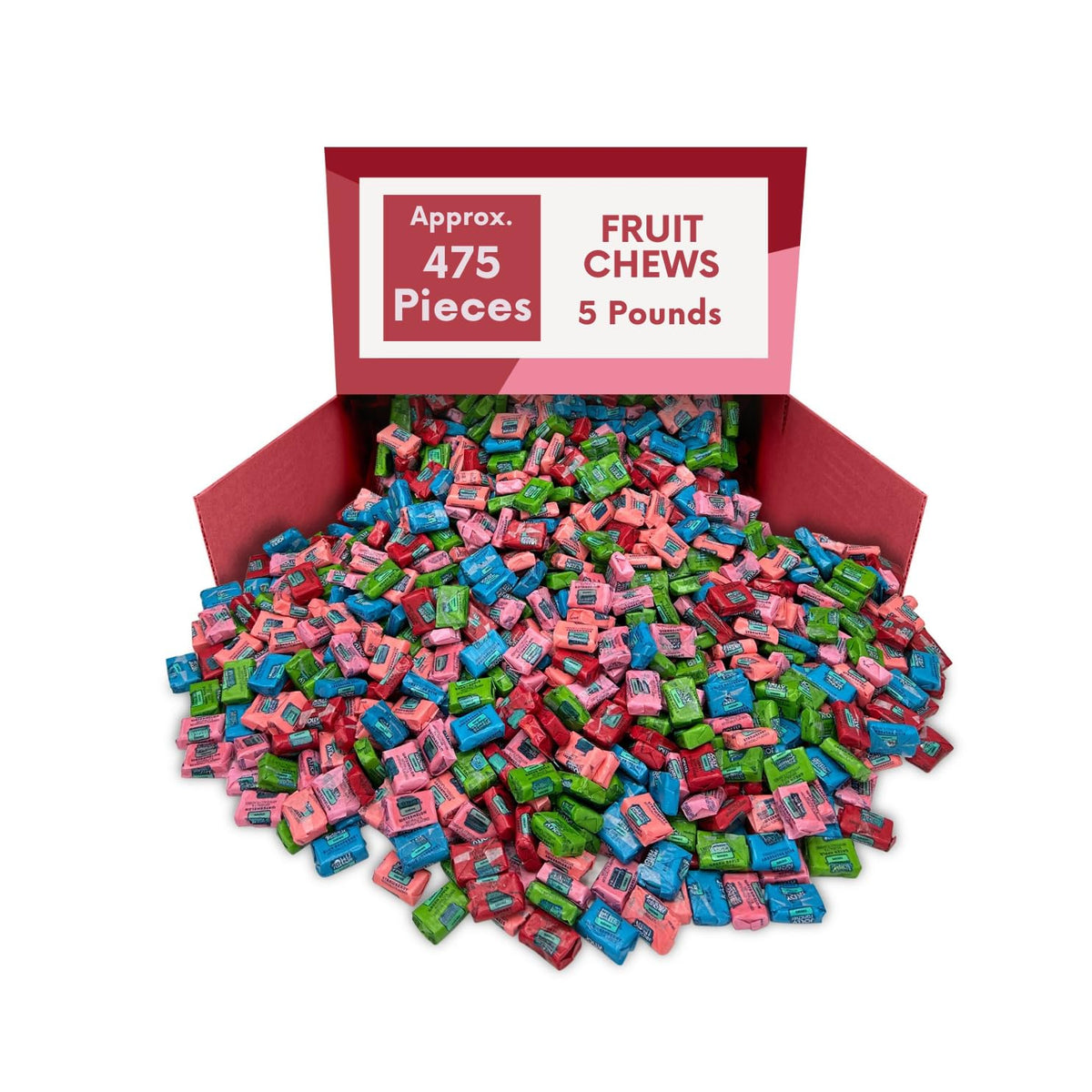 Chewy Fruit Flavored Candy Pieces Individually Wrapped Bulk Bag - 5 lb (Approx. 300 pieces)