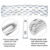 ITTAHO 3 PCS Window Scrubber Refill Sleeve, Reusable & Washable Scrubber Replacement Head for Window Professional Microfiber Cover Window Washer