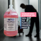 Detco ShurFloor - Professional Strength & Industrial Grade Floor, Drains, & Mop Head Cleaner & Odor Eliminator, 2oz Per Gallon of Hot Water, Daily No