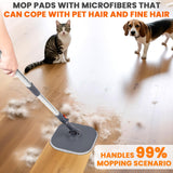 Chabatree Mop and Bucket Set?Spin Mop and Bucket Set with Separate Dirty and Clean Water?6 Replaceable Mop Pads?Deep-Cleaning Mops for Floors