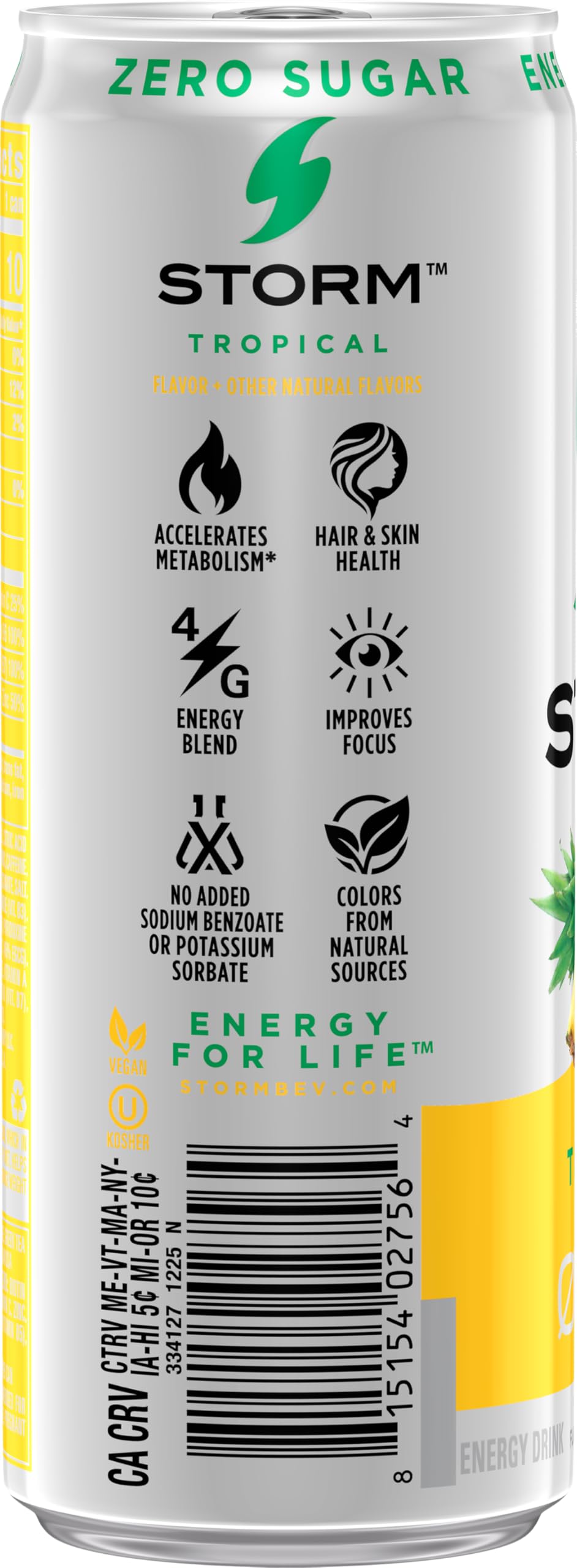 STORM Tropical, Fitness & Wellness Energy Drink, 12 Fl Oz (Pack of 12)