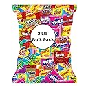 Christmas Candy Individually Wrapped Treats - 2LB Holiday Bulk Assorted Variety Pack - Party Favor Bags - Full-Size Bars - Stocking Stuffer Mix