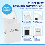 FIRSTSPIN Magnetic Lint Bin for Laundry Room - Black Metal Lint Holder with Lid - Wall Mount & Magnetic Trash Can - Modern Farmhouse Style for Laundry