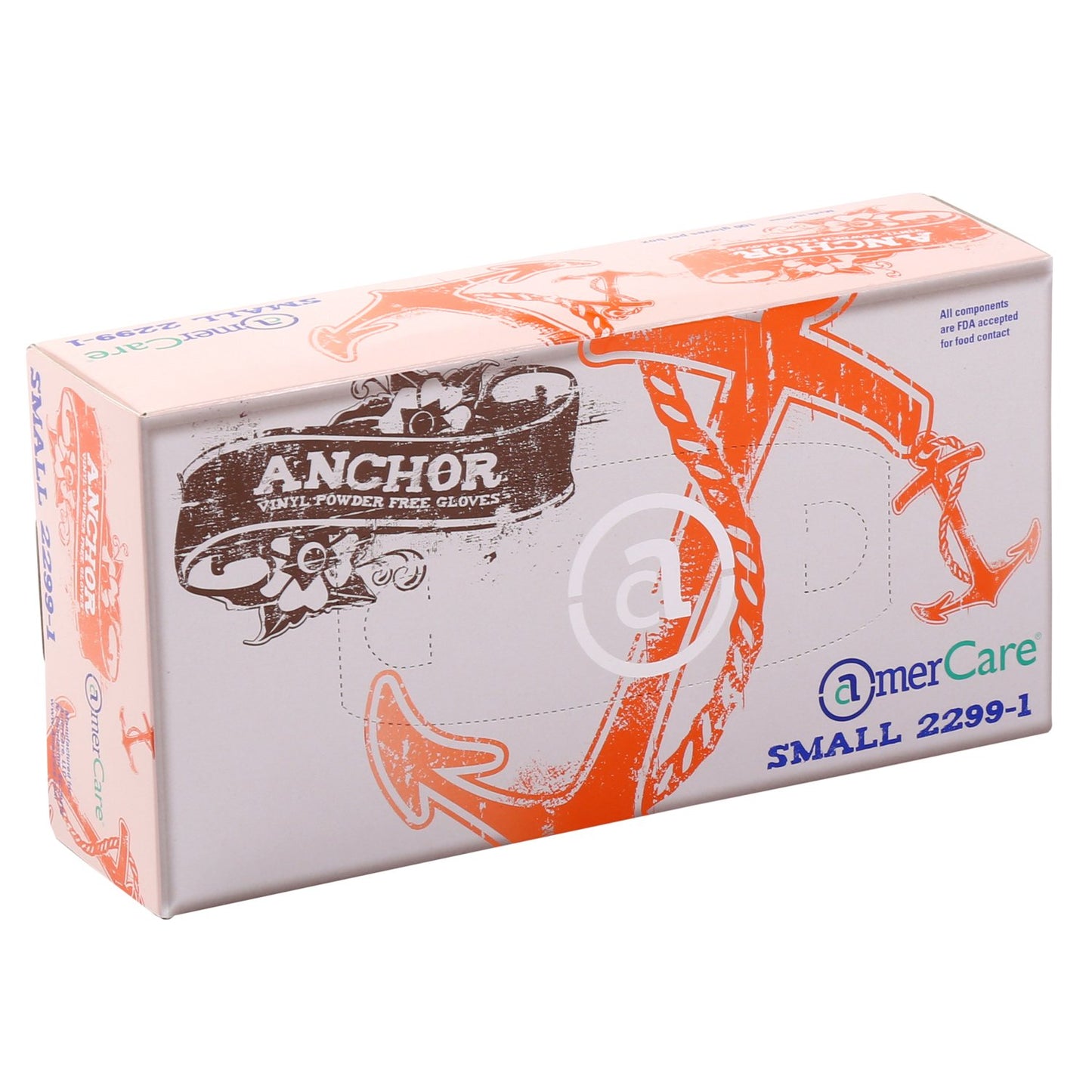 AmerCare Anchor Powder Free Vinyl Gloves, XX-Large, Case of 1000
